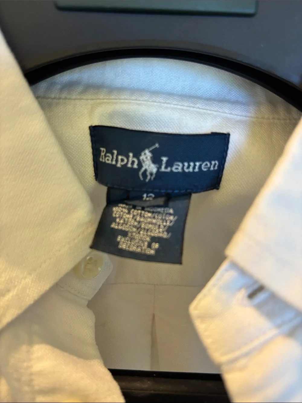 Polo Ralph Lauren Boy’s White Button-Down Oxford Shirt size 12